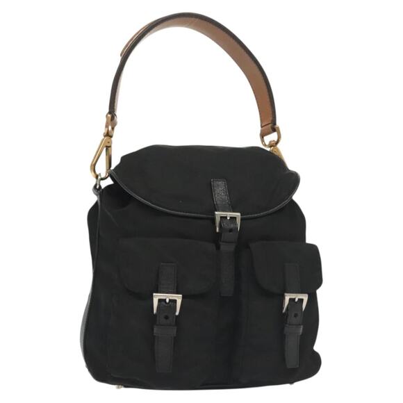 PRADA Shoulder Bag Nylon Black Silver - Picture 1 of 13